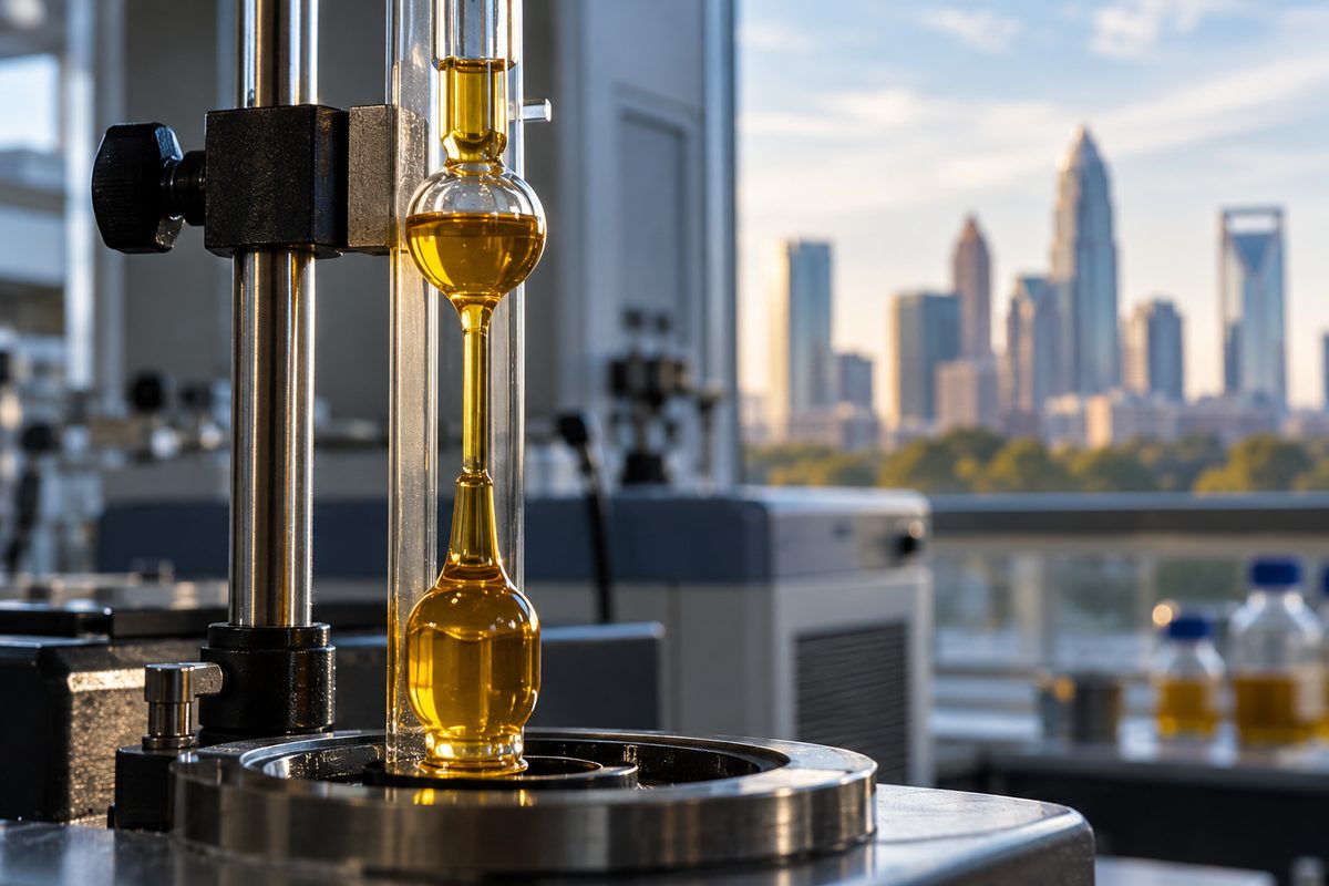 Kinematic viscosity laboratory testing of synthetic motor oil