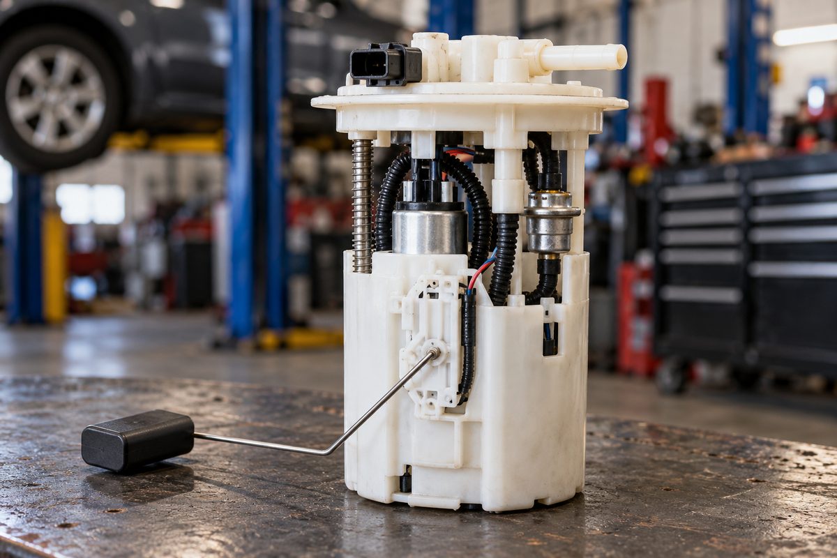 Complete in-tank electric fuel pump module with fuel gauge sender