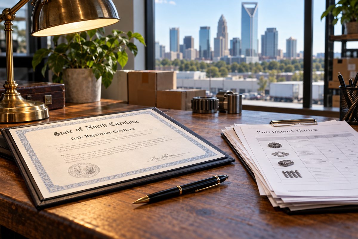 AutoMoto Shop trade compliance records and counter documentation