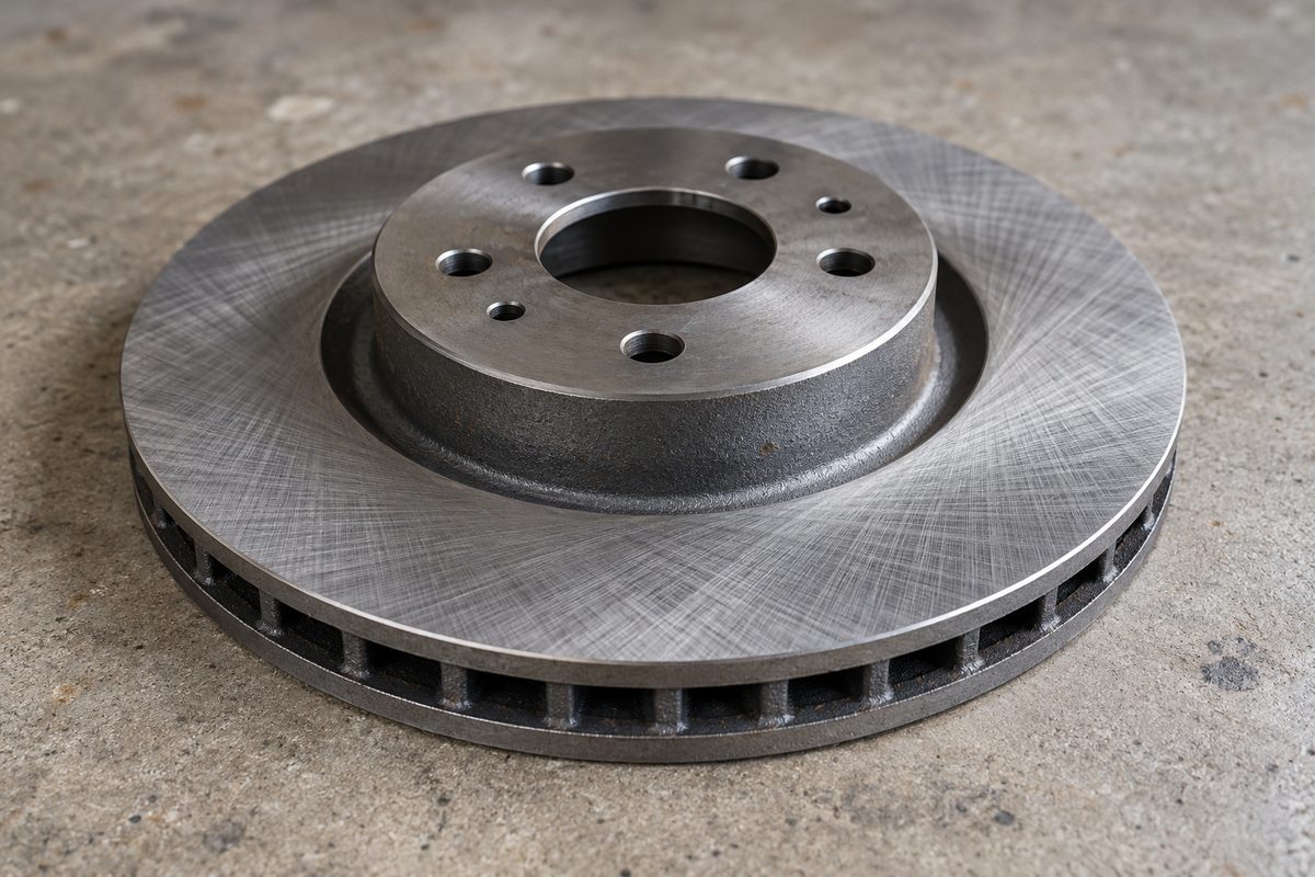 Cast iron directional vented brake rotor with anti-corrosion coating
